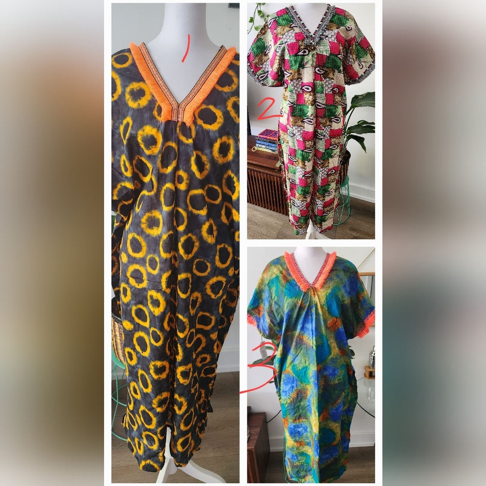 Cotton Oversize Kaftan, Slip on, Cover up